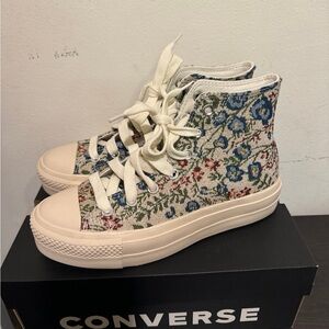 Platform Converse floral tapestry